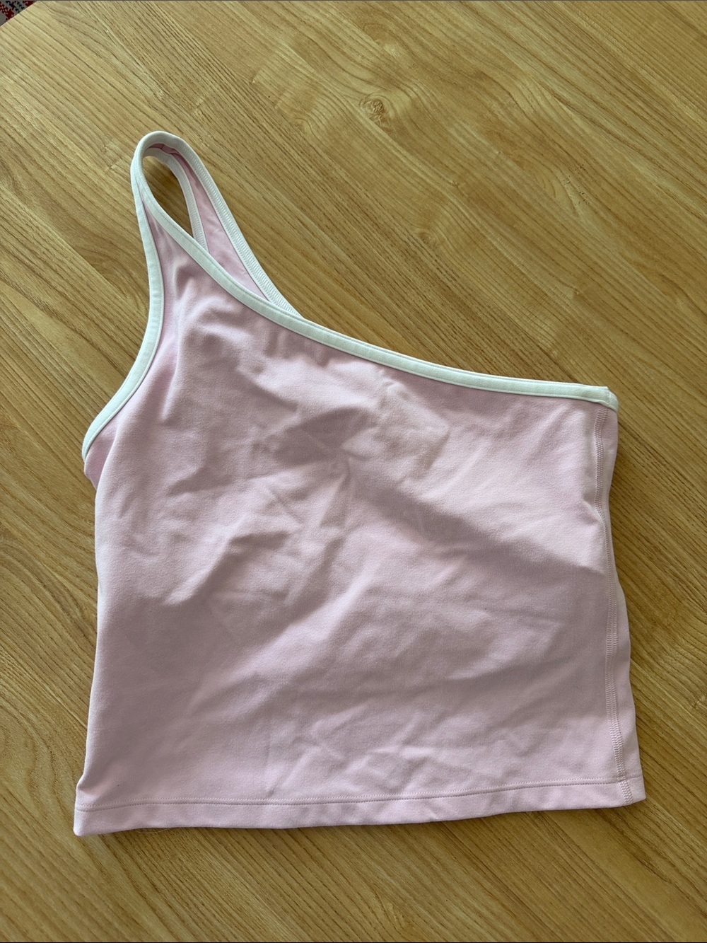 Gilly Hicks Light Pink One-Shoulder Tank with White Trim